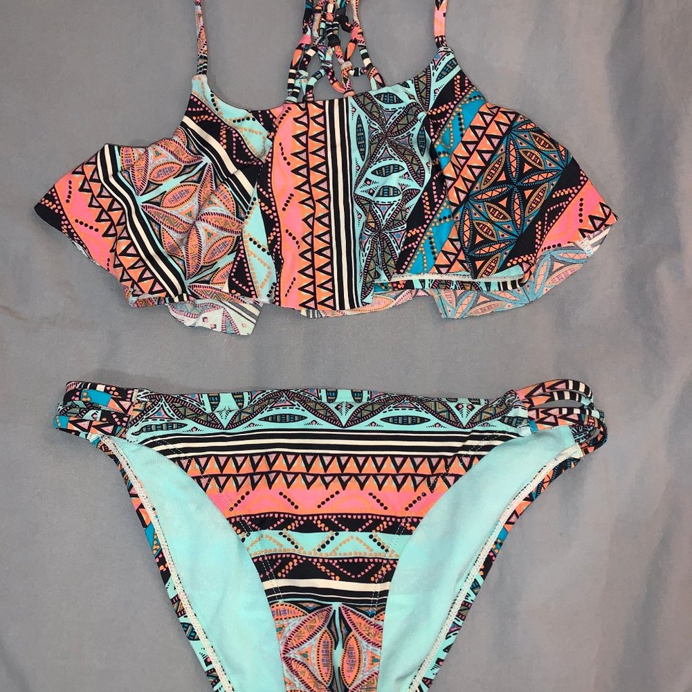 Aztec Print Swimsuit Set